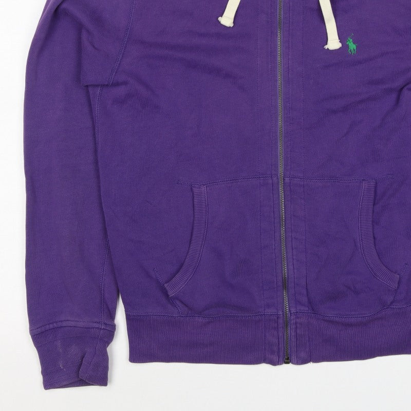 Polo Ralph Lauren Men’s Purple S Full Zip Logo Hoodie Cotton