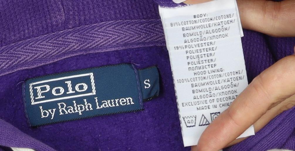 Polo Ralph Lauren Men’s Purple S Full Zip Logo Hoodie Cotton