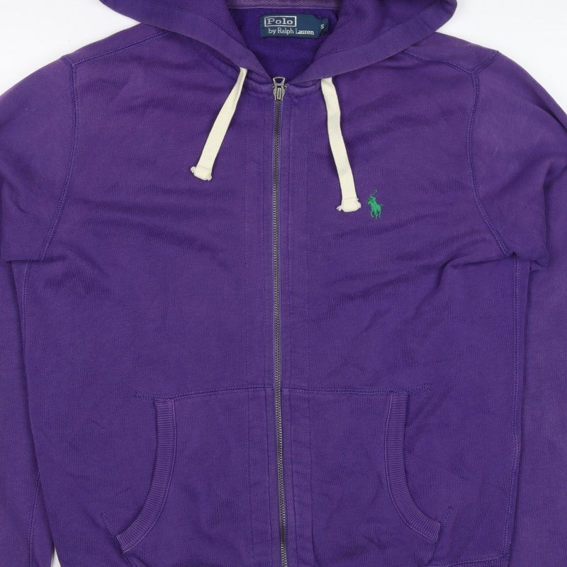 Polo Ralph Lauren Men’s Purple S Full Zip Logo Hoodie Cotton