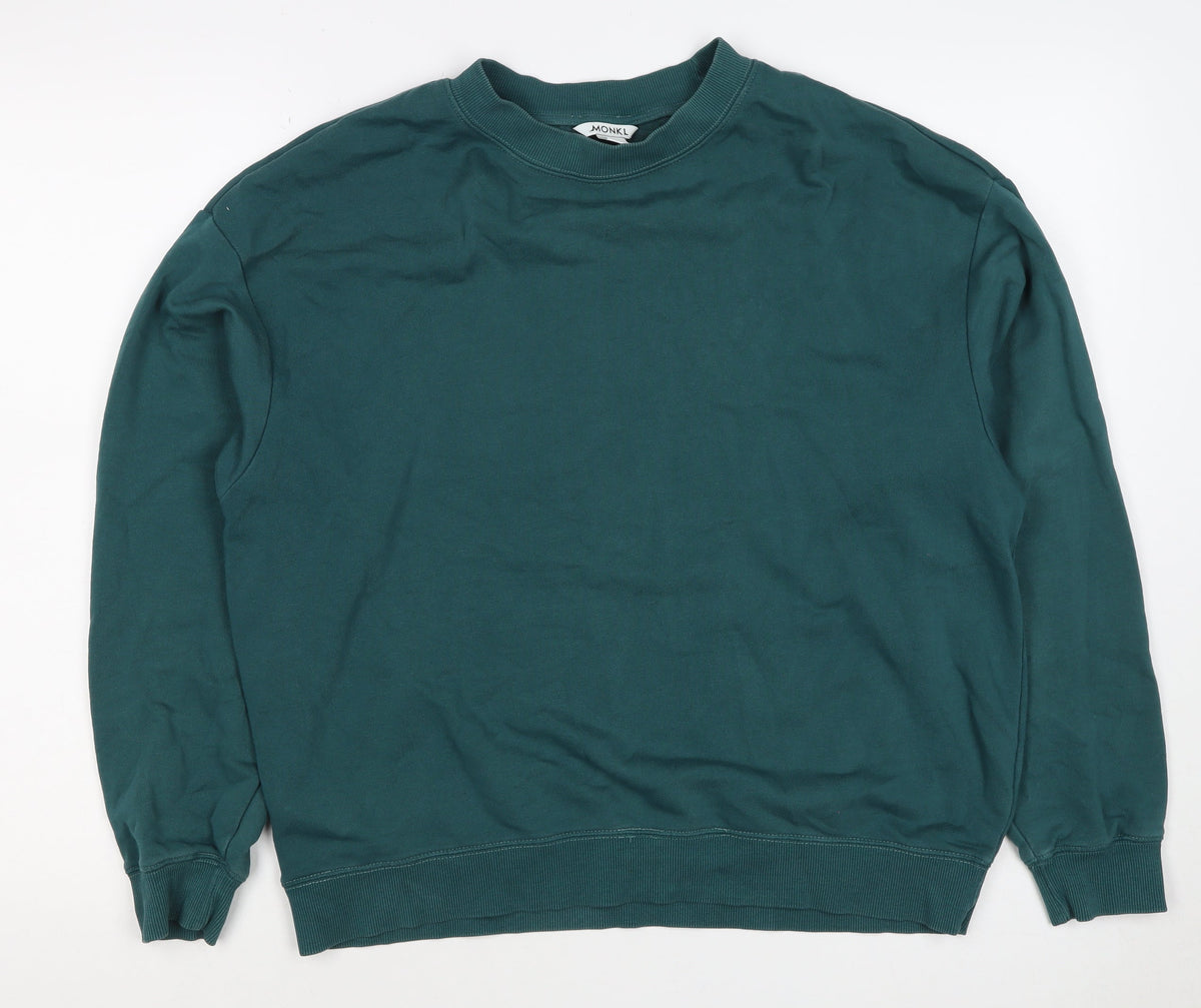 Monki Women Green M UK 12 Crew Neck Pullover Sweatshirt