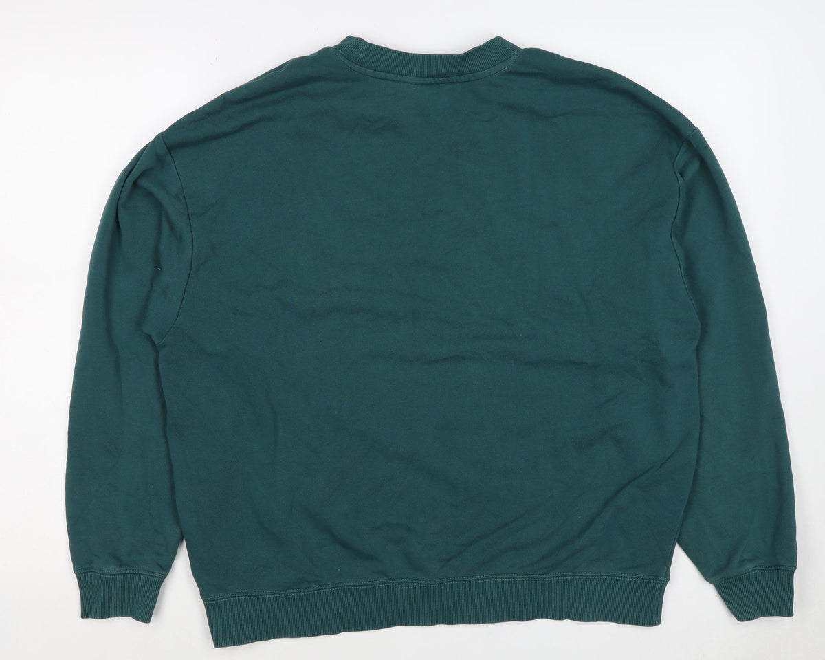 Monki Women Green M UK 12 Crew Neck Pullover Sweatshirt
