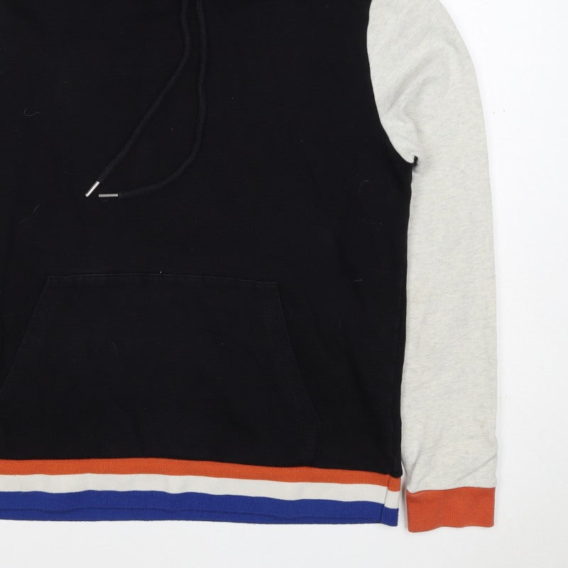 ASOS Men’s Black M Pullover Hoodie Colour Block Striped Trim