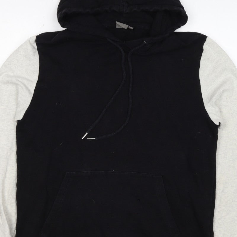 ASOS Men’s Black M Pullover Hoodie Colour Block Striped Trim