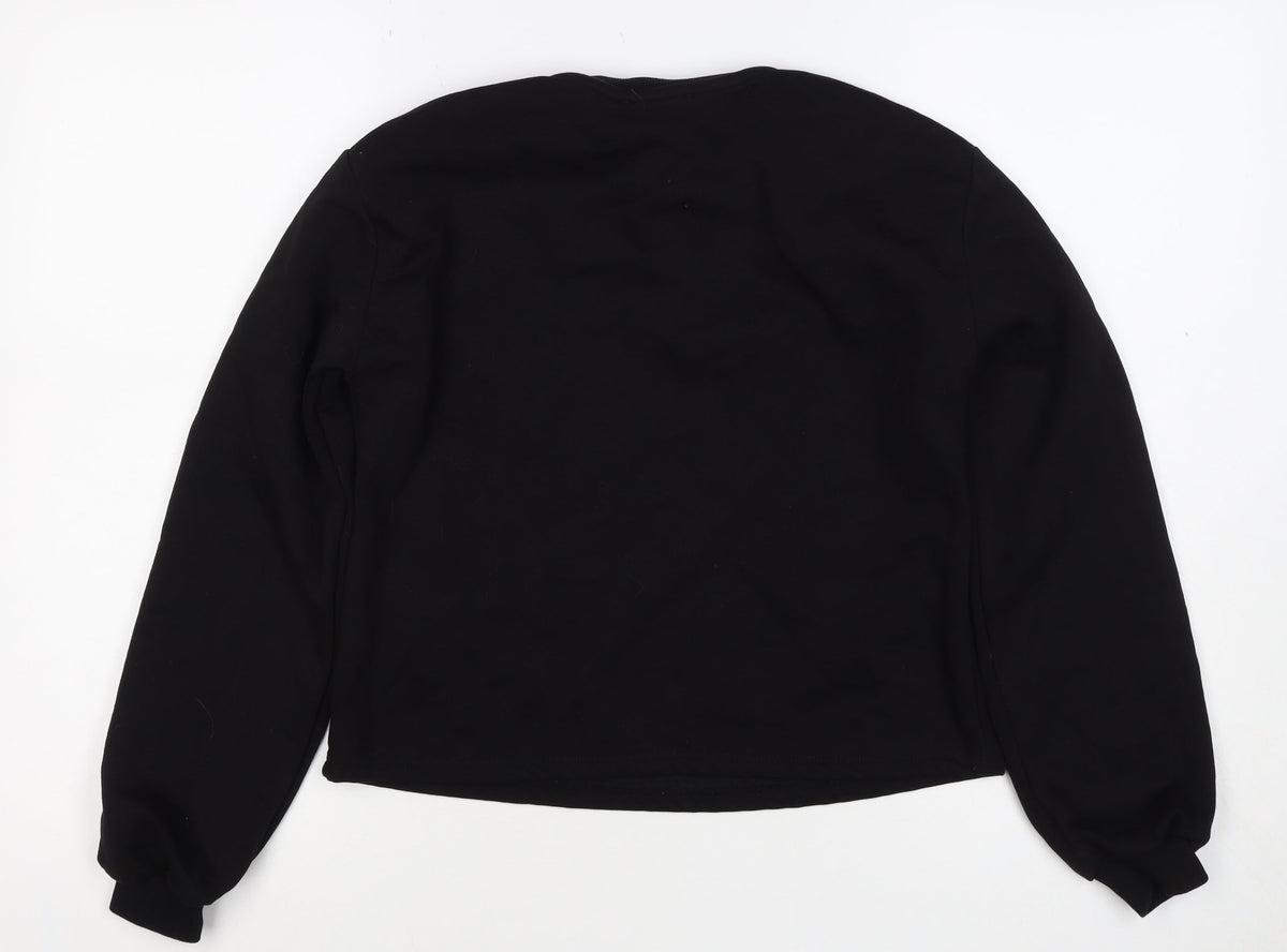 Lipsy Girls Black 13-14 Years Christmas Squad Sequin Sweatshirt