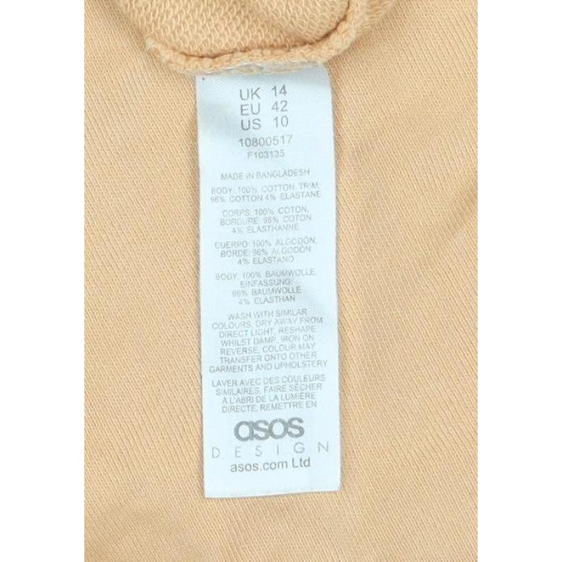 ASOS Design Women’s Orange UK 14 Cotton Crew Neck Sweatshirt