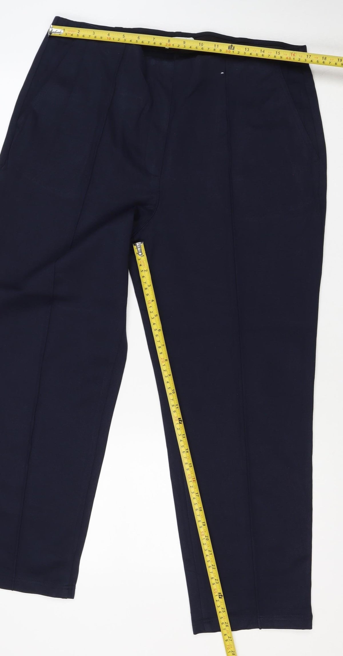 Marks and Spencer Women’s Navy Size 18 Short Straight Pull-On Trousers