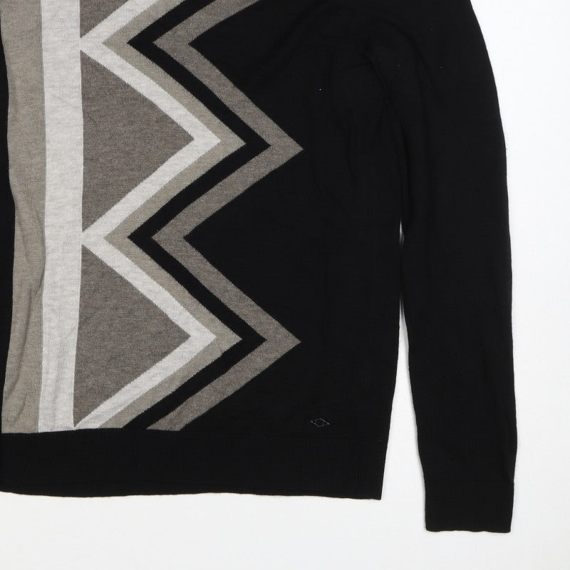 Alfani Men’s Black M Cashmere Blend Geometric Crew Neck Pullover Jumper