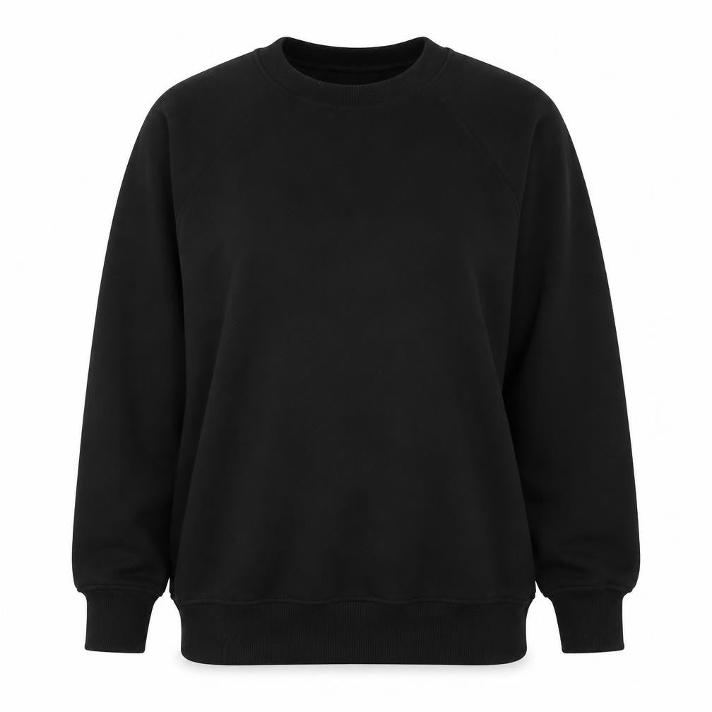 Zara Women Black M Pullover Sweatshirt Raglan Crew Neck Pockets