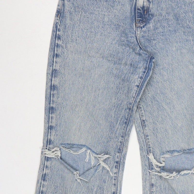 Next 04 Own Women’s Blue UK 10 High Rise Straight Distressed Jeans