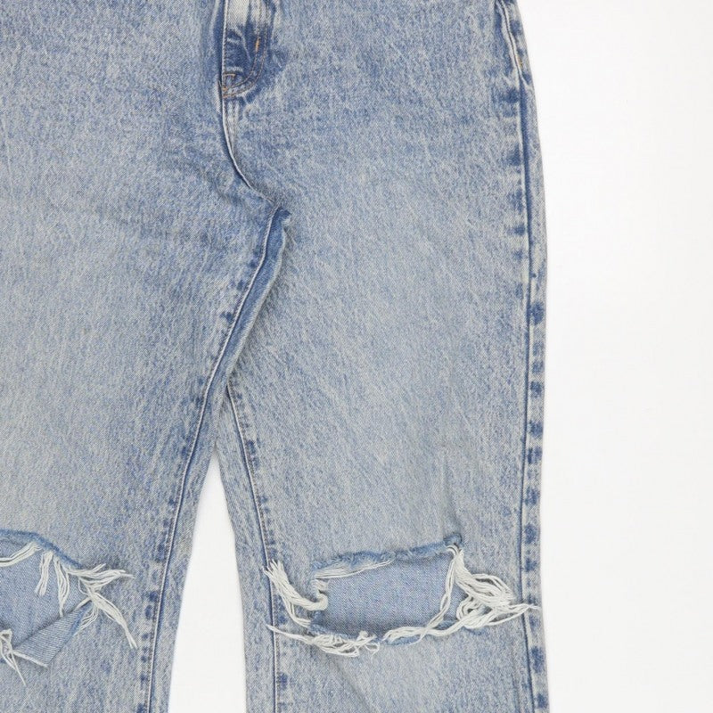 Next 04 Own Women’s Blue UK 10 High Rise Straight Distressed Jeans