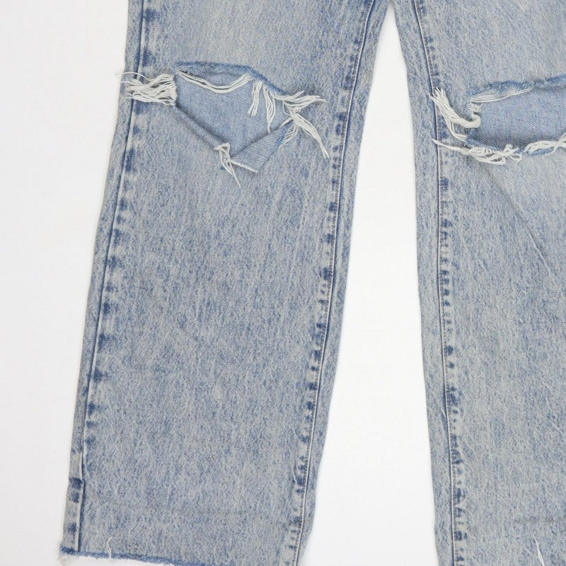 Next 04 Own Women’s Blue UK 10 High Rise Straight Distressed Jeans