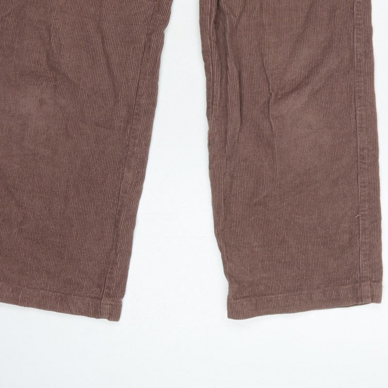 Santa Cruz Women's Brown UK 8 Corduroy Straight Trousers Logo