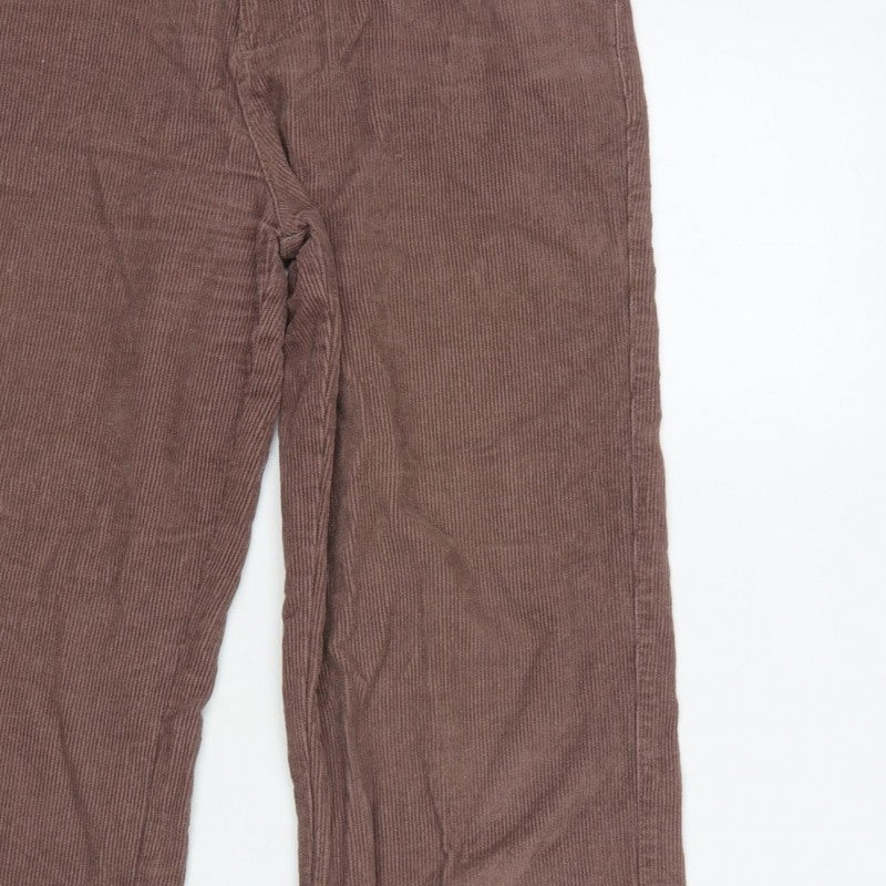 Santa Cruz Women's Brown UK 8 Corduroy Straight Trousers Logo
