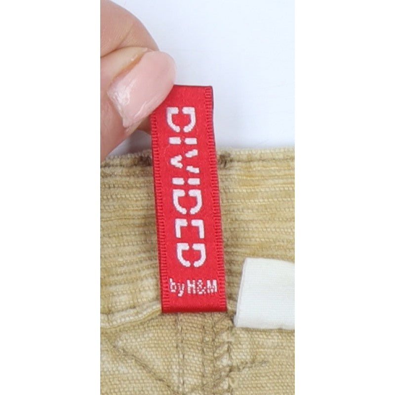 Divided by H&M Women Beige UK 12 Corduroy Pencil Mini Skirt Pockets