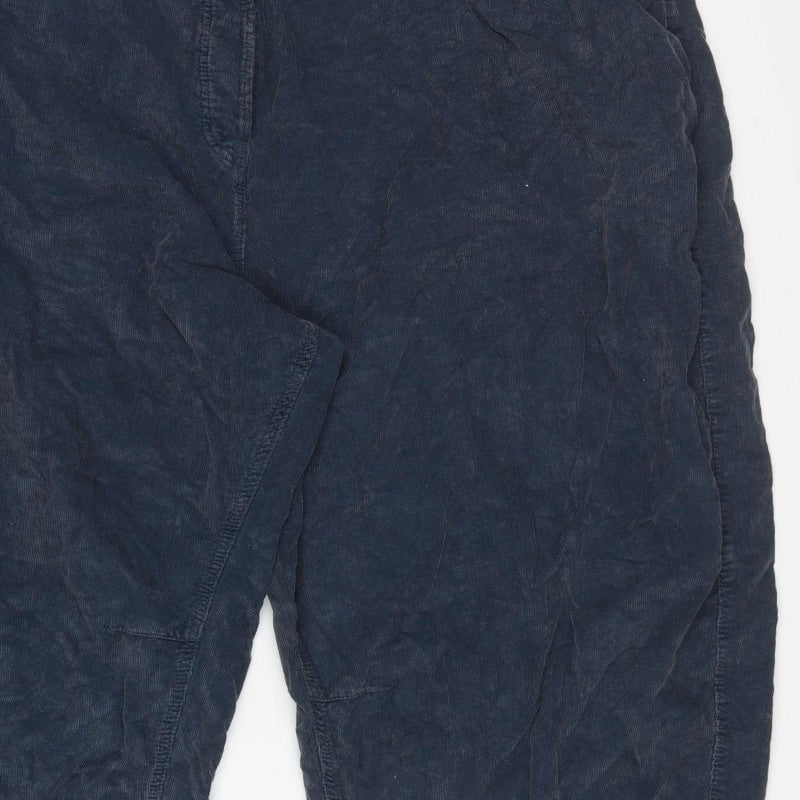 Next Women Blue Corduroy Capri Tapered Trousers UK 26 Regular