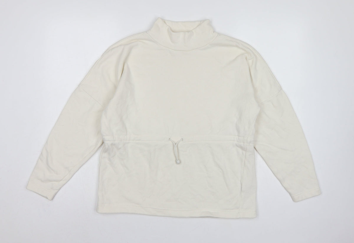 Marks and Spencer Women Ivory UK 8 High Neck Drawstring Sweatshirt