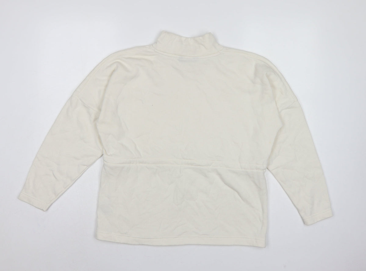 Marks and Spencer Women Ivory UK 8 High Neck Drawstring Sweatshirt
