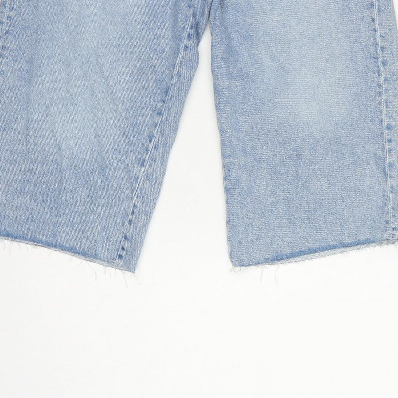 H&M Divided Women Blue Denim Culotte Shorts UK 10 High Rise