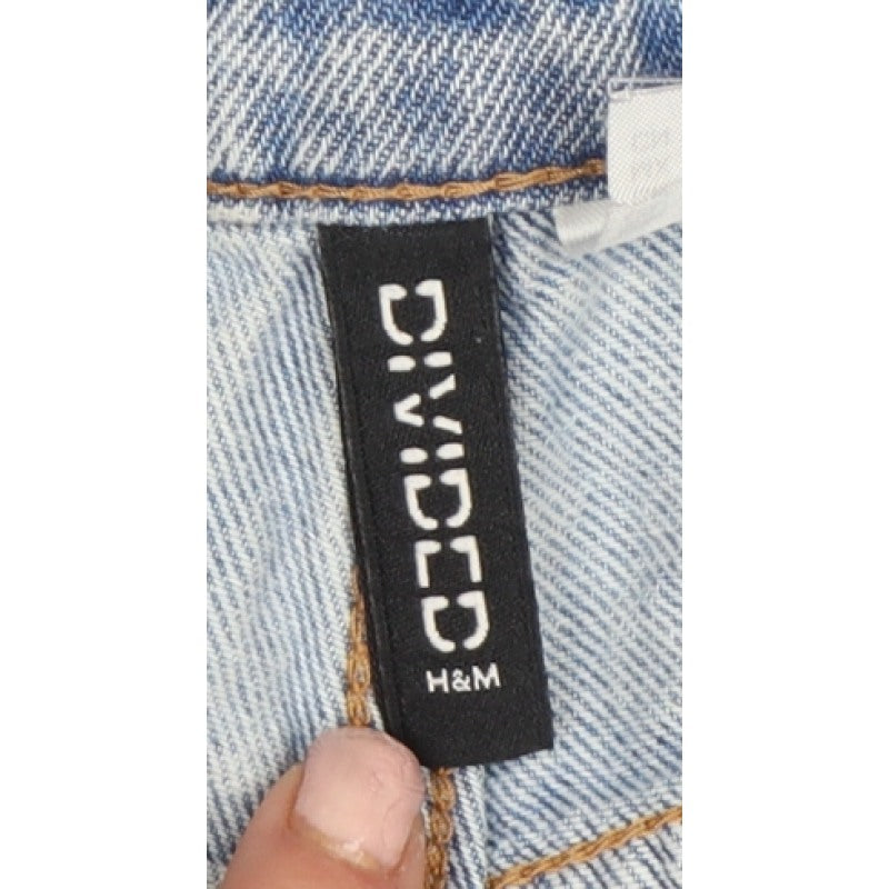 H&M Divided Women Blue Denim Culotte Shorts UK 10 High Rise