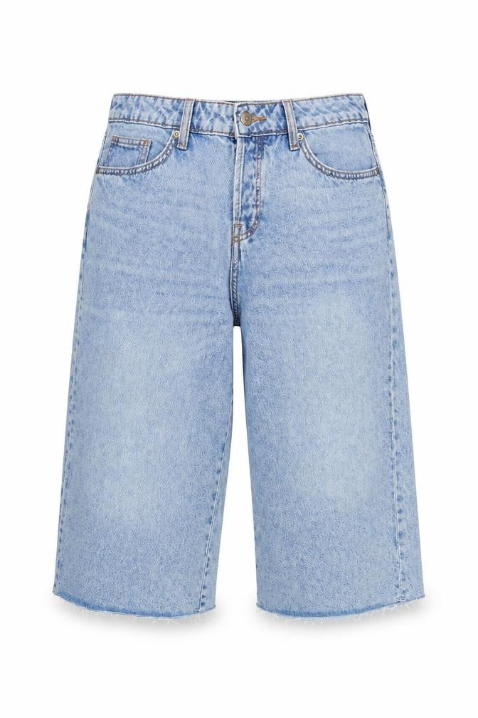H&M Divided Women Blue Denim Culotte Shorts UK 10 High Rise