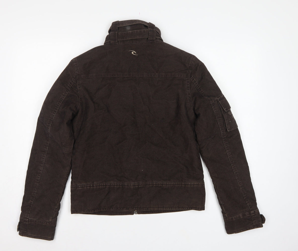 Rip Curl Women Brown XS Corduroy Motorcycle Jacket Zip Buckle Lined