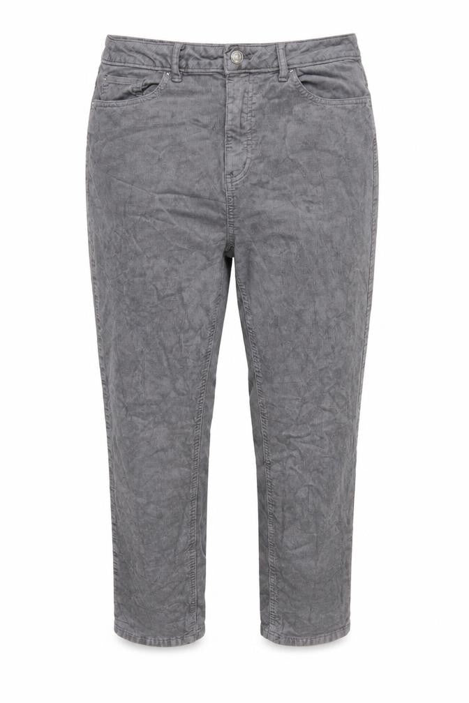 Marks and Spencer Women Grey UK 14 Short Corduroy Tapered Trousers