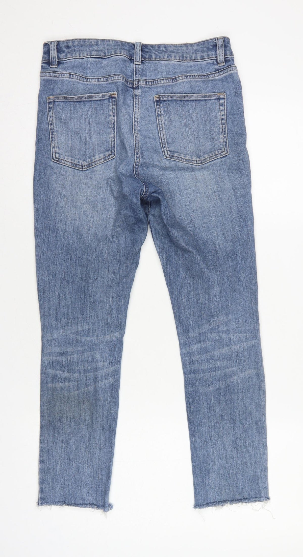 Next Women Blue UK 8 Skinny Mid Rise Distressed Stretch Jeans