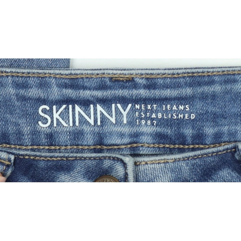 Next Women Blue UK 8 Skinny Mid Rise Distressed Stretch Jeans