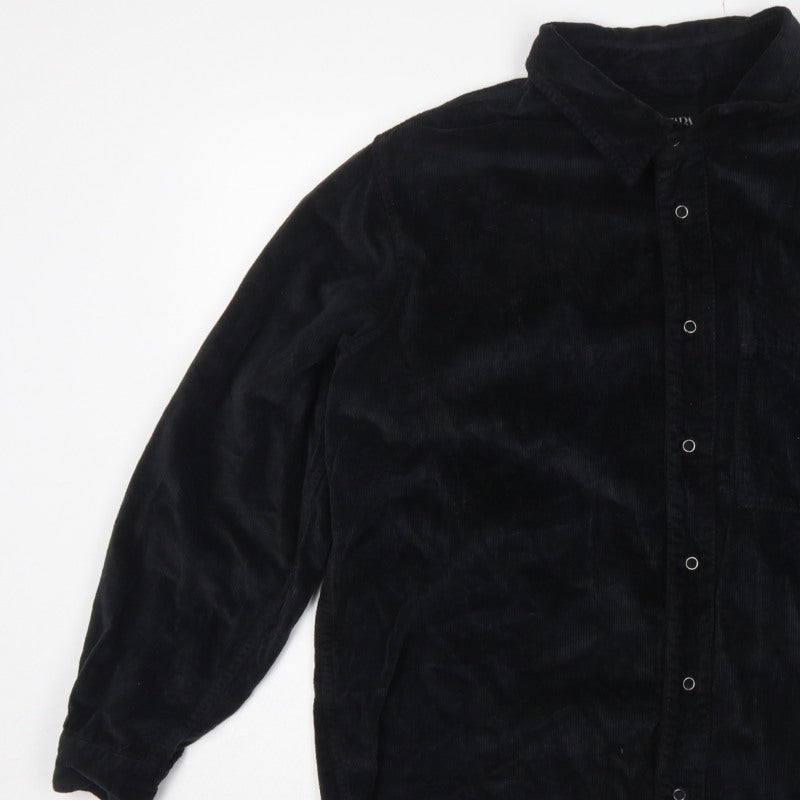 Additional view of Zara Men's Black S Relaxed Fit Corduroy Long Sleeve Button-Up Shirt