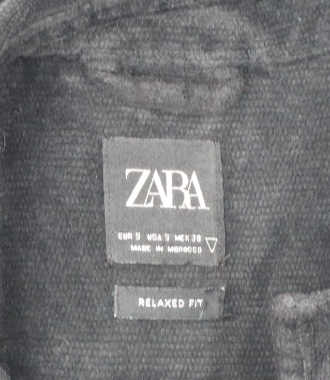 Additional view of Zara Men's Black S Relaxed Fit Corduroy Long Sleeve Button-Up Shirt