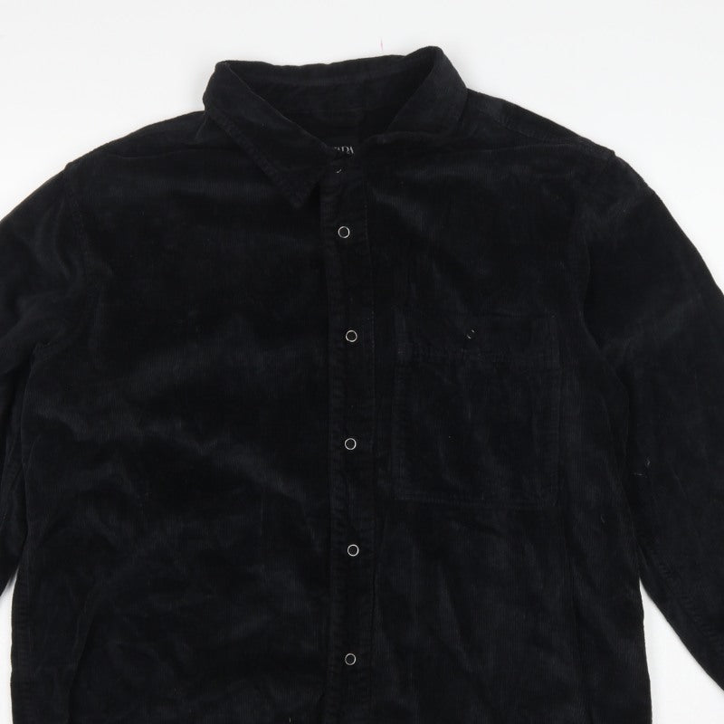 Additional view of Zara Men's Black S Relaxed Fit Corduroy Long Sleeve Button-Up Shirt