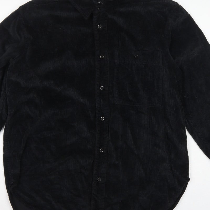 Additional view of Zara Men's Black S Relaxed Fit Corduroy Long Sleeve Button-Up Shirt
