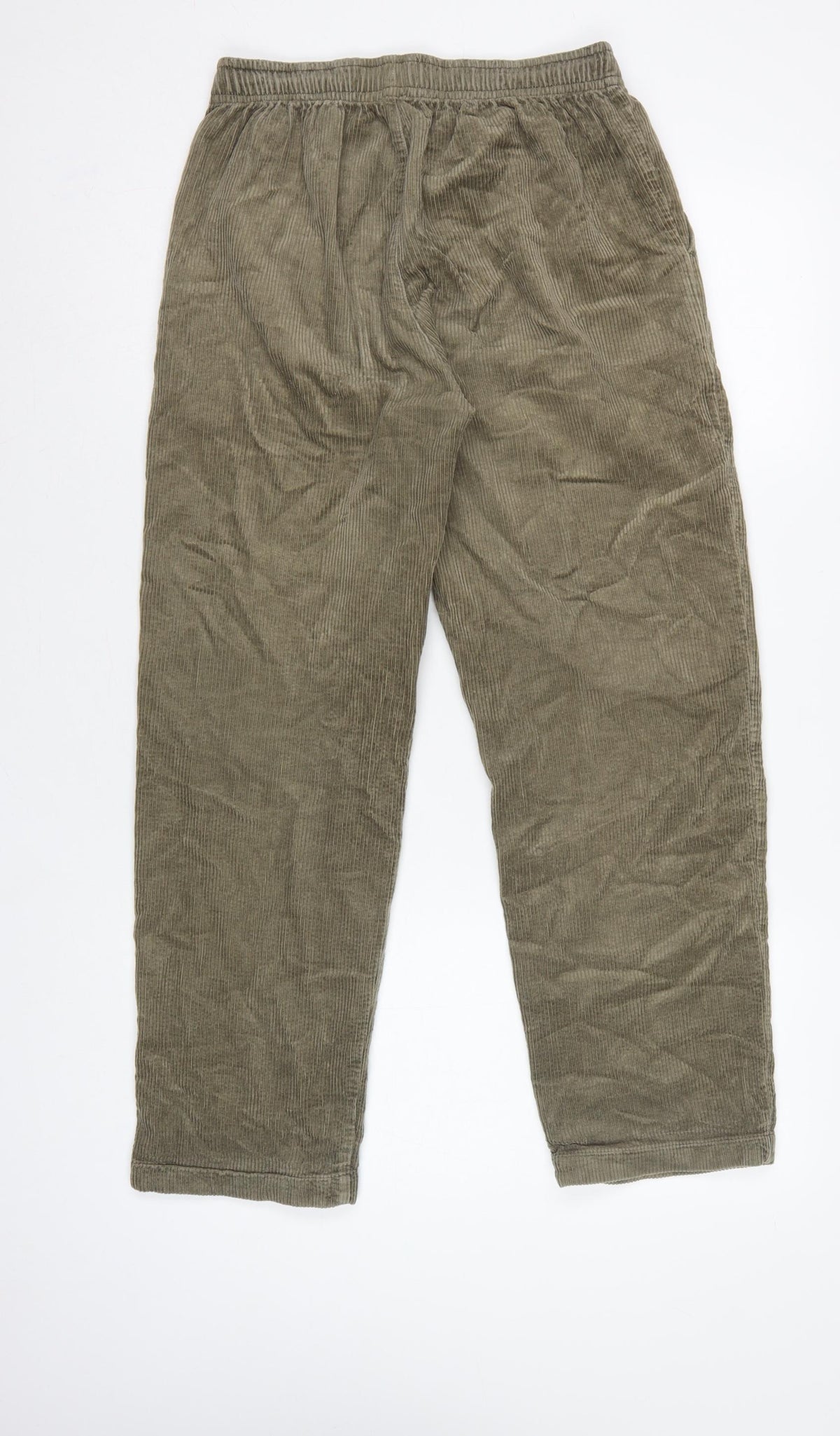 Uniqlo Women's Green S Corduroy Elastic Waist Tapered Trousers