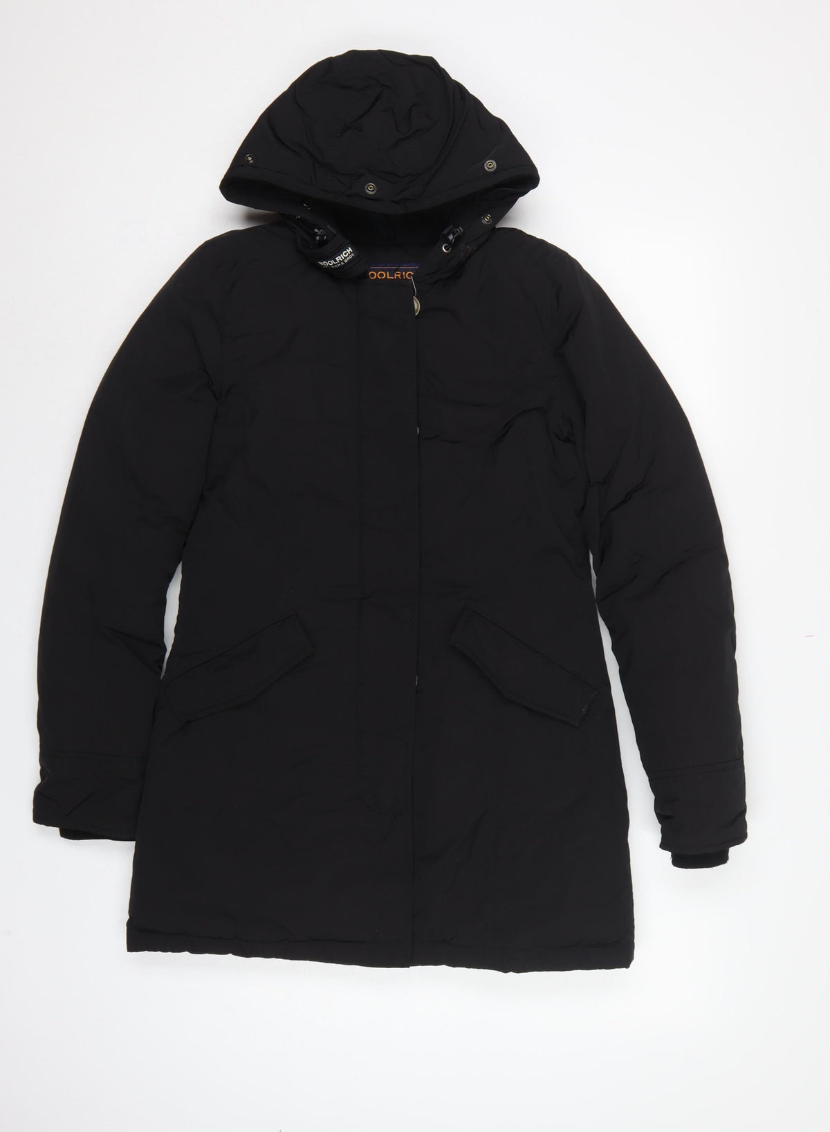 Woolrich Women’s Black XS Arctic Parka Hooded Down Fur Trim Coat
