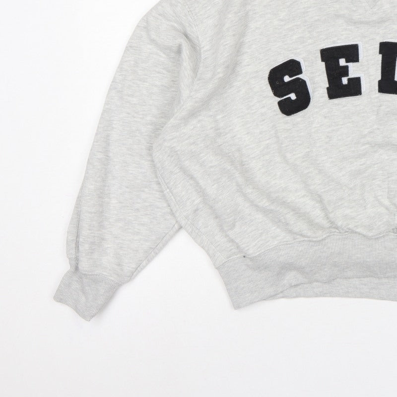 Next Women Grey S Pullover Sweatshirt Self Logo Crew Neck