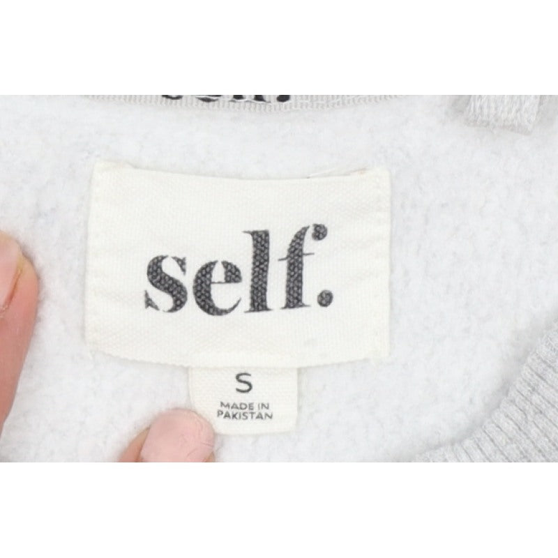 Next Women Grey S Pullover Sweatshirt Self Logo Crew Neck