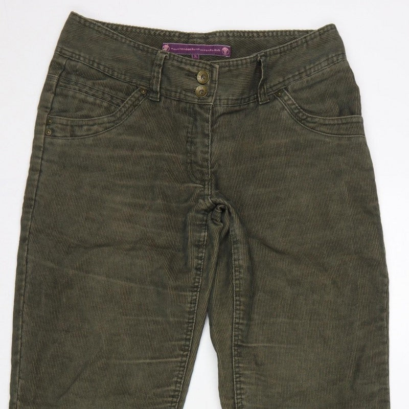 Mountain Beach Ocean Land Women's Green UK 10 Corduroy Bootcut Trousers