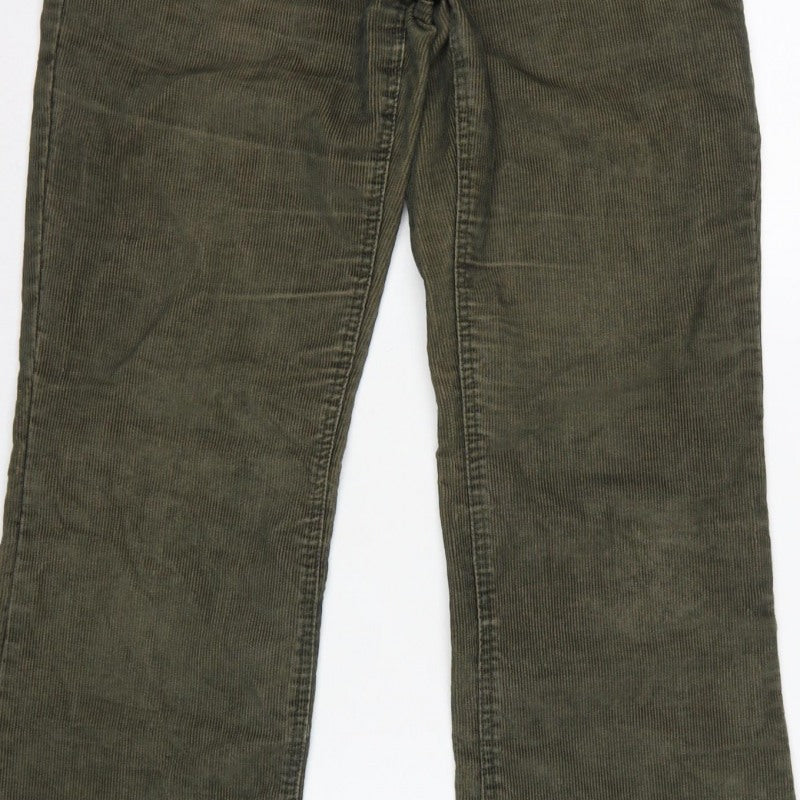 Mountain Beach Ocean Land Women's Green UK 10 Corduroy Bootcut Trousers