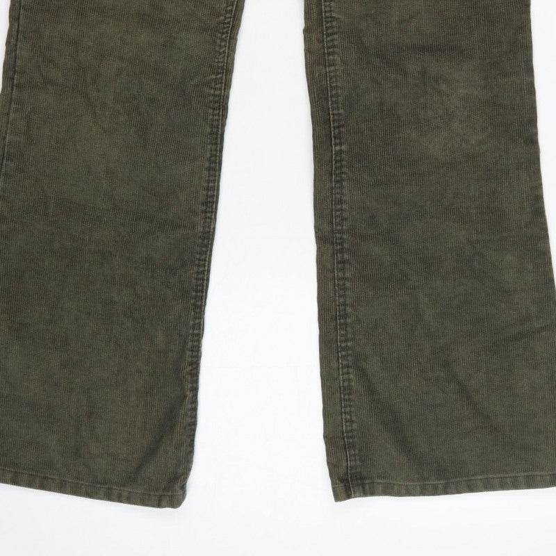Mountain Beach Ocean Land Women's Green UK 10 Corduroy Bootcut Trousers