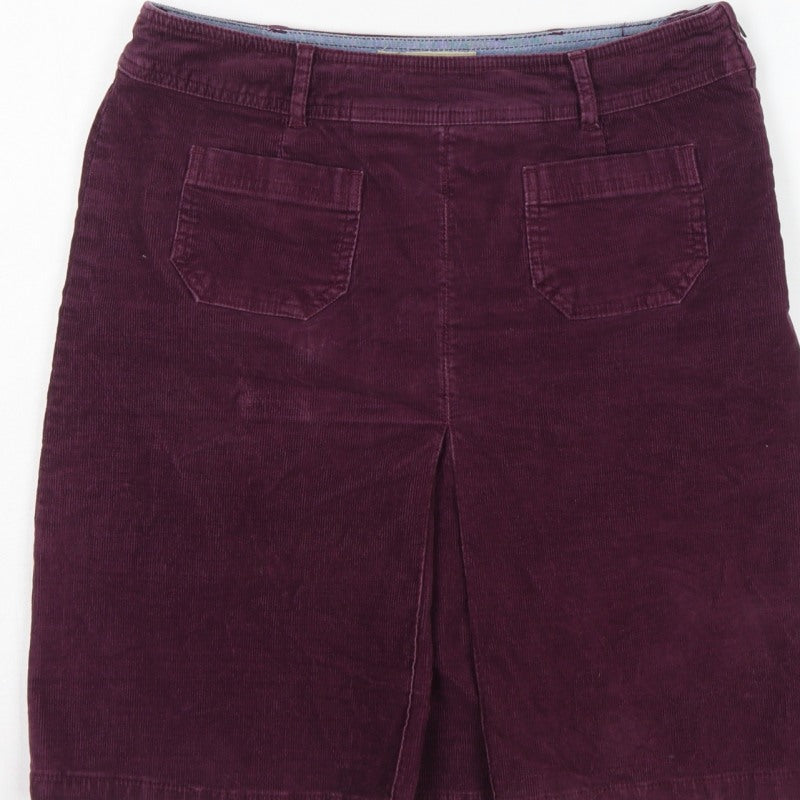Fat Face Women Purple Size 10 Corduroy Pencil Knee Skirt Pockets