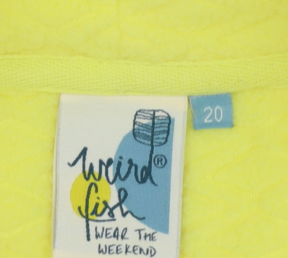 Weird Fish Women’s Yellow UK 20 Pullover Hooded Fleece Sweatshirt