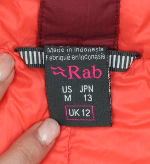Rab Women’s Red UK 12 Hooded Down Puffer Jacket Pertex