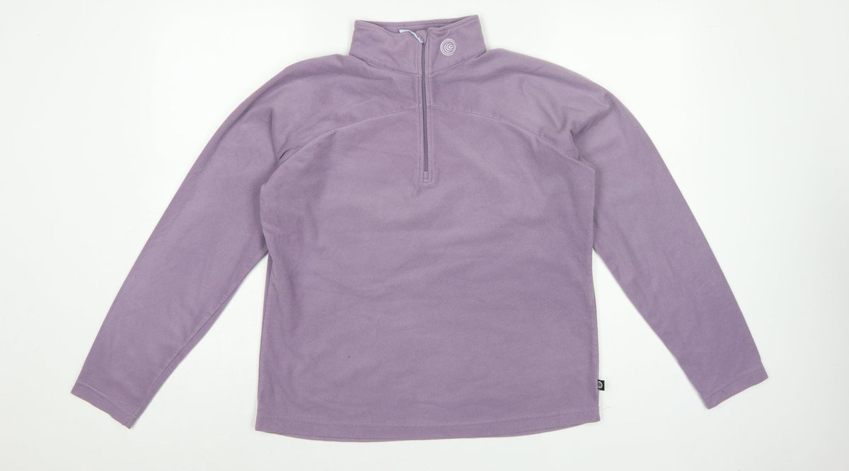 Columbia Women's Purple L 1/4 Zip Fleece Pullover Sweatshirt