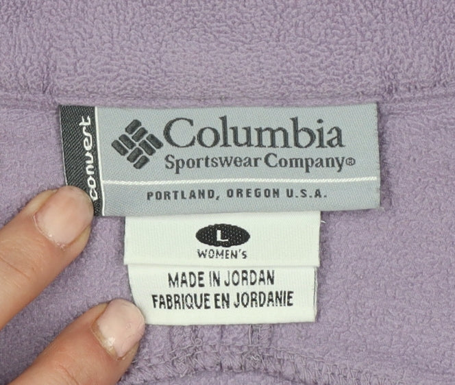 Columbia Women's Purple L 1/4 Zip Fleece Pullover Sweatshirt