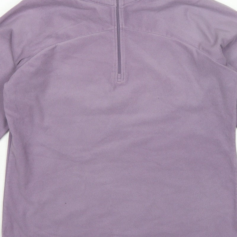 Columbia Women's Purple L 1/4 Zip Fleece Pullover Sweatshirt