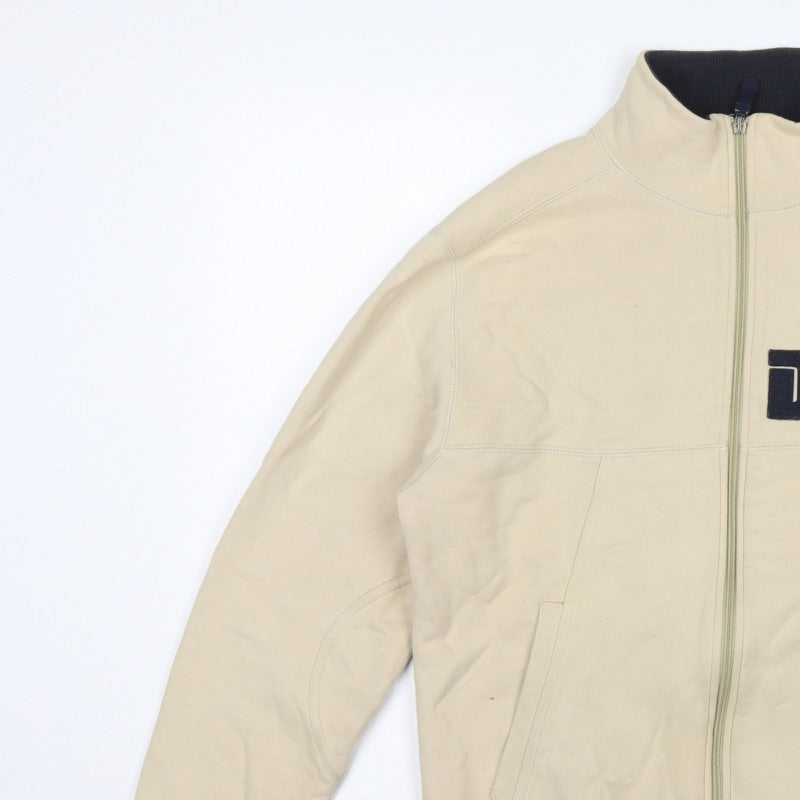 Duck and Cover Men’s Beige M Full Zip Fleece Sweatshirt Logo