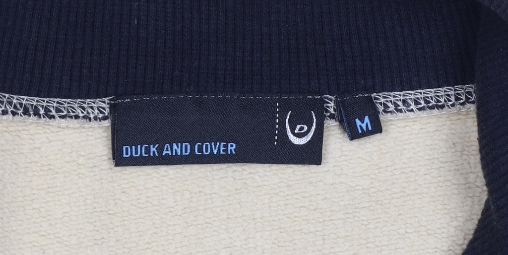 Duck and Cover Men’s Beige M Full Zip Fleece Sweatshirt Logo