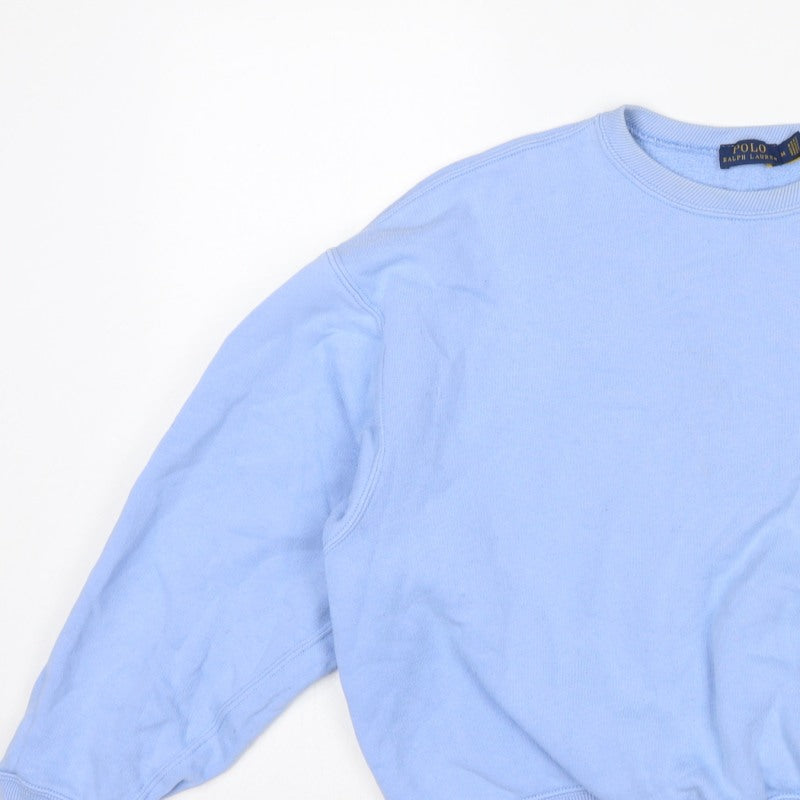 Polo Ralph Lauren Women Blue M Pullover Sweatshirt Logo Colourblock