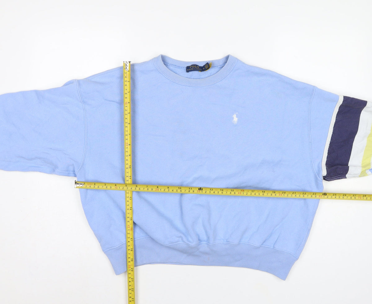 Polo Ralph Lauren Women Blue M Pullover Sweatshirt Logo Colourblock
