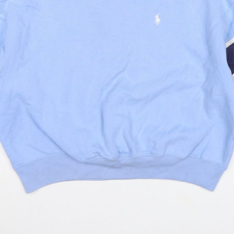 Polo Ralph Lauren Women Blue M Pullover Sweatshirt Logo Colourblock